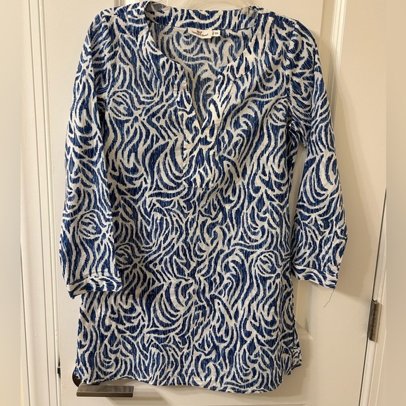 Vineyard Vines Blue and White Tunic Top - Picture 1 of 4
